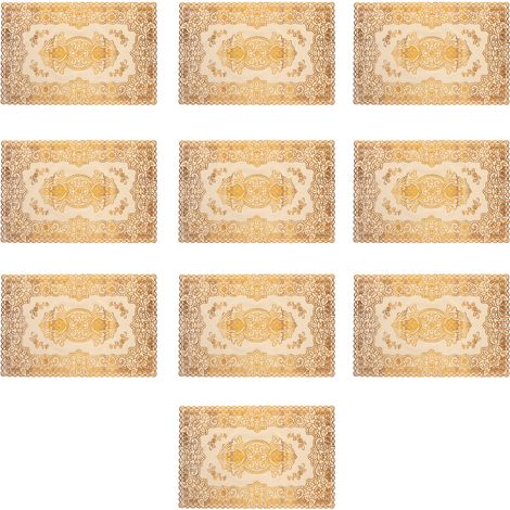 10 sets de table dorés style européen, PVC estampé, isolants thermiques pour maison, mariage, fête (1/5)