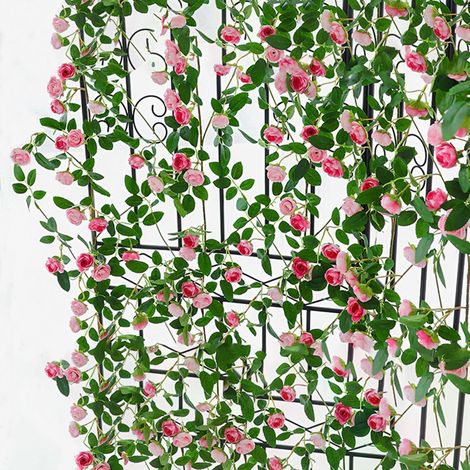 Roses artificielles grimpantes 2 pièces 3,6m guirlande de fleurs pour mariage, fête, jardin (1/5)
