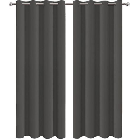 Tende oscuranti minimaliste per camera da letto e soggiorno Tenda oscurante per soggiorno (Grigio) — 107 x 160 cm (1/5)