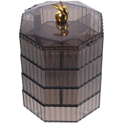 de bijoux rotatif en polypropylène transparent pour ranger (1/5)