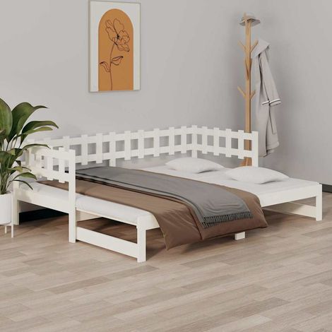 Sofá cama extraíble sin colchón blanco 2x(90x190) cm (1/5)
