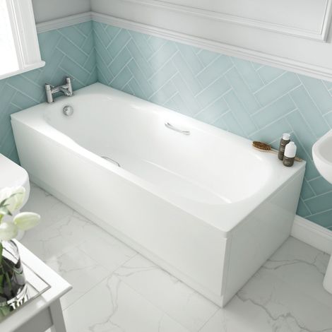 Avaris Enamel Coated Steel Straight Bath - 1700 x 700mm (1/2)