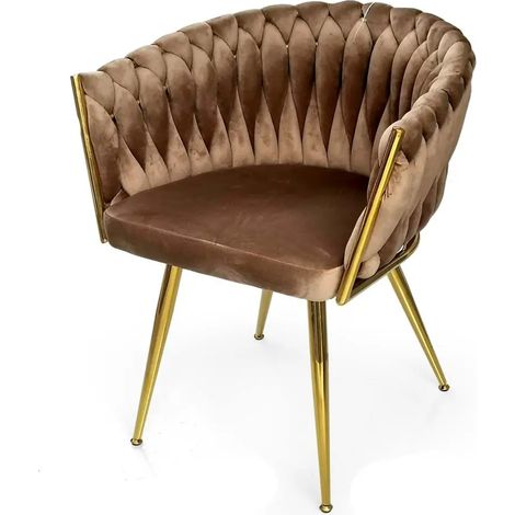 Set due poltrone in velluto marrone cm 63x43x80h