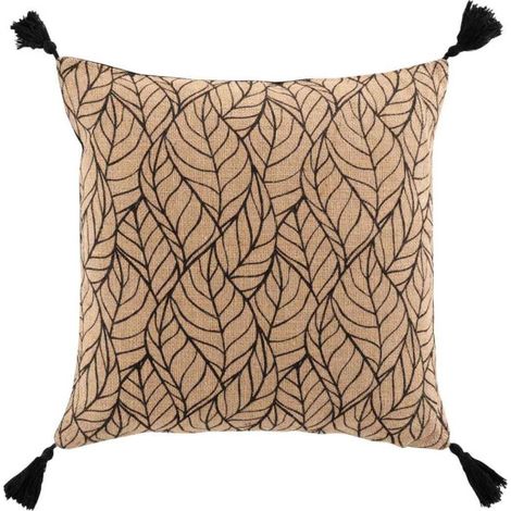 Coussin Déco Imprimé "Kalinda" 40x40cm Noir (1/3)