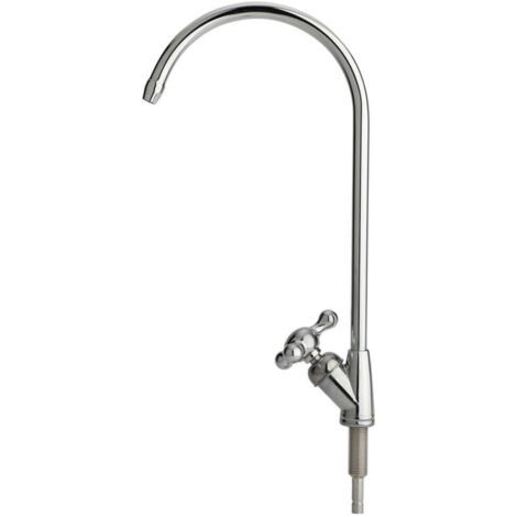 Reverse osmosis tap for domestic use with rotating spout and designed for integration into a 6.35 mm RO quick fitting (1/5)