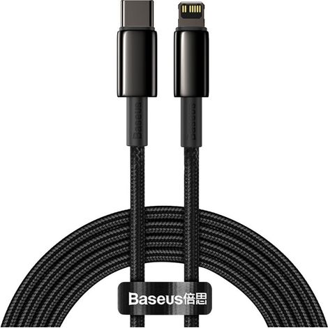 Kabel für iPhone USB-C - Lightning Fast Charging 20W 2m - ganz schwarz (1/5)