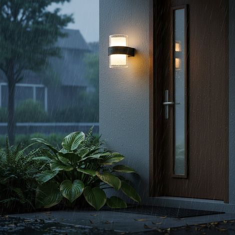 Applique LED Exterieur 9W 2 Sources de Lumiere Chaude Noir (1/5)