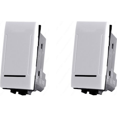 Kit 2 deviatore bipolare compatibile con living light international air interruttore pulsante 2p 16a 250v bianco (1/4)