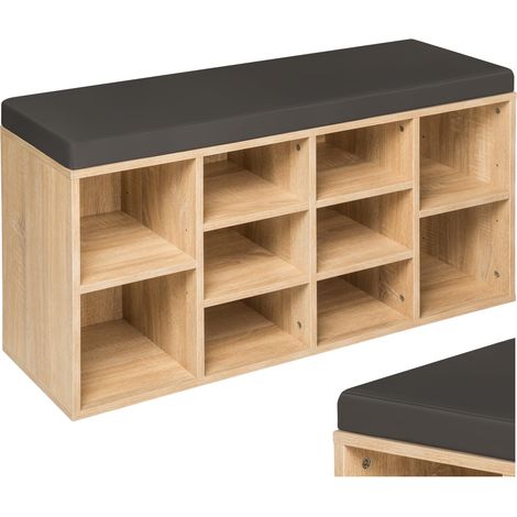 Meuble à chaussures avec coussin, 10 paires, 103,5x48x30 cm MDF (1/5)