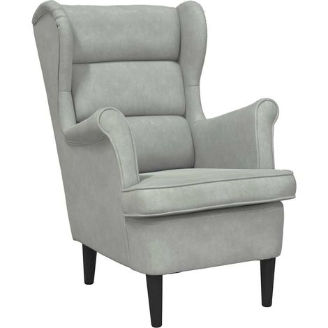sillón Gris Claro Terciopelo vidaXL