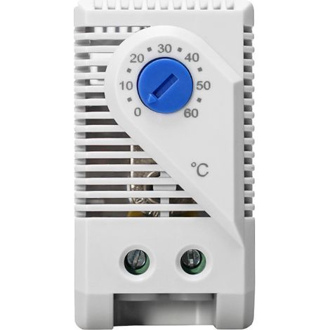 An electromechanical thermostat switch adjustable from 0 to 60 °C (blue button) (1/5)