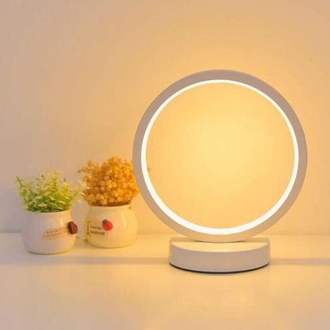 Cercle Anneau Lampes de Table Chambre Chevet Veilleuse Led éclairage Créatif Décor à la Maison Lampes Minimalistes pour Chambre Salon 18CM (1/4)