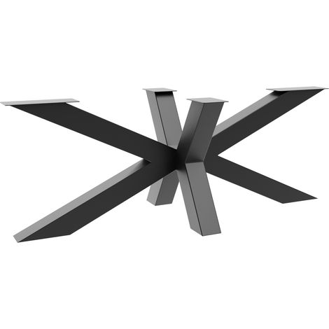 MetaloPro Tischbein Acamar Extreme – Schwarzes Robustes Metallgestell In Spinnenform Für Moderne Ess- Und Arbeitstische In Zeitgemäßen Innenräumen - 200x80x72cm