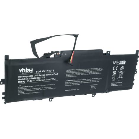 vhbw Akku kompatibel mit Asus ZenBook 13 UX331UA-EG003T, UX331UA-EG001T, UX331UA-DS71, UX331UA-AS51 Notebook (3050 mAh, 15,4 V, Li-Polymer) (1/5)