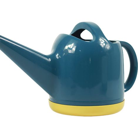 Arrosoir de jardin en plastique 4L avec pommeau d'arrosage, bleu foncé, pour plantes d'intérieur et d'extérieur. (1/4)