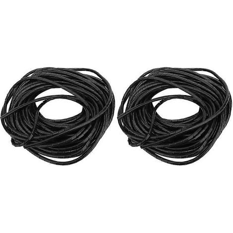 2er-Pack Drahtschutzspirale aus PP, Kabelschutzzubehör, Drahtschutzschlauch, Schwarz, 6 mm
