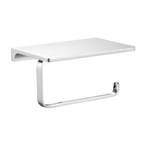 Porte papier toilettes mural avec étagère NIL en laiton chromé 15,8 cm (1/2)