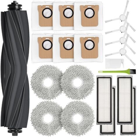 FENOPLASTICAFOREHILL Accessoires pour Dreame L10s Ultra, Pièces de Rechange pour Dreame L10 Ultra avec 1 Brosse Principale, 6 Sac Aspirateur, 4 Chiffons de Nettoyage, 4 Filtre, 4 Brosse Latérale (1/5)