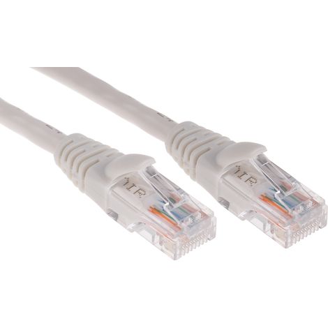 Câble Ethernet cat 5e Avec connecteur gaine PVC Blanc / , Non blindé, 10m ( Prix pour 1 )