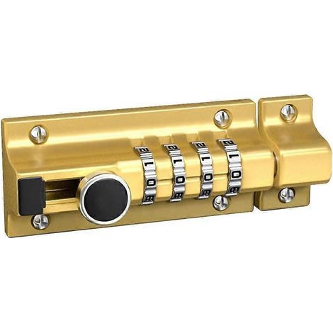 Robuster und wetterfester Kombinations-Türriegel für den Außenbereich, goldfarben, äußerst witterungsbeständig, Industriequalität.
