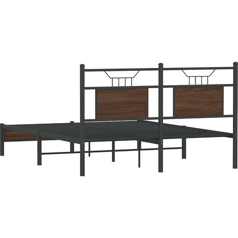 Maison Exclusive - Bettgestell ohne Matratze Braun Eiche 140x200 (1/5)