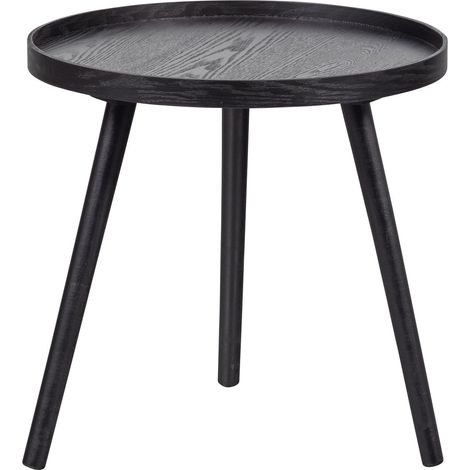 Table d'appoint ronde 45x45x45 cm décor noir - MEERA (1/4)