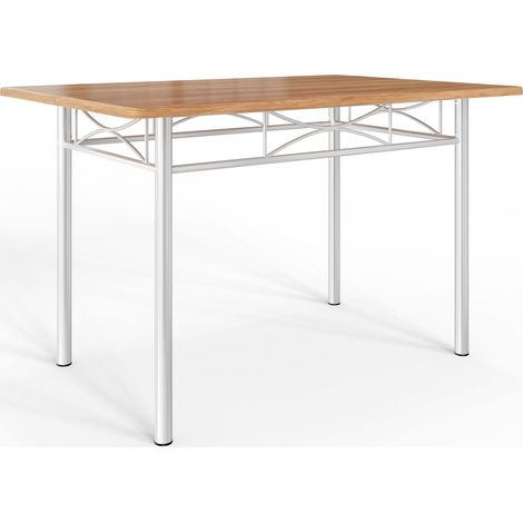 Dining Set, 5-Piece Beech, Metal Frame (1/5)