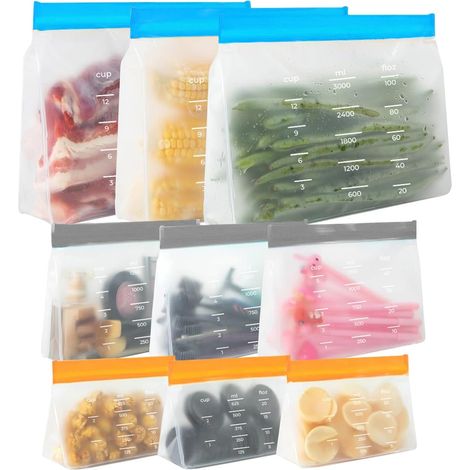 9 Reusable Zip Freezer Bags (1/5)