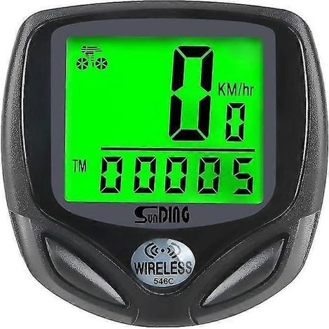 Ecleanfy - Ordinateur de vélo sans fil étanche avec écran LCD et multifonctions (compteur de vitesse et odomètre). (1/5)