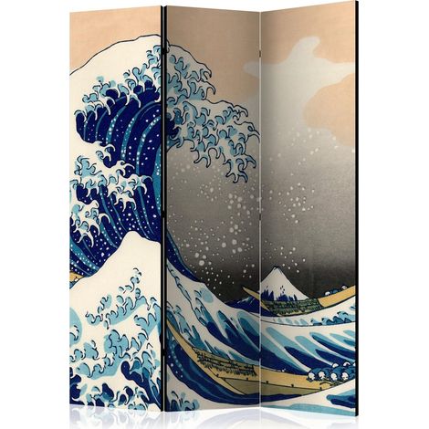 Paravent La Grande Vague de Kanagawa - Déco Zen et Art - Multicolore (1/4)