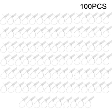 100 selbstverriegelnde Einweg-Kabelbinder/Diebstahlsicherungsanhänger zur Kennzeichnung und Identifizierung (weiß) (1/5)
