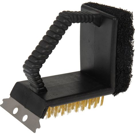 - Brosses à Barbecue, Produits de Nettoyage pour Barbecue - Mini Brosse de Nettoyage pour Barbecue/plancha, Tampon à récurer pour plancha, Brosse Grille Barbecue 3 en 1