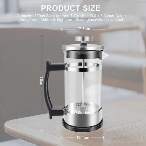 Kaffeekanne, Kaffeekanne aus Edelstahl und Glas, zur Zubereitung von Tee