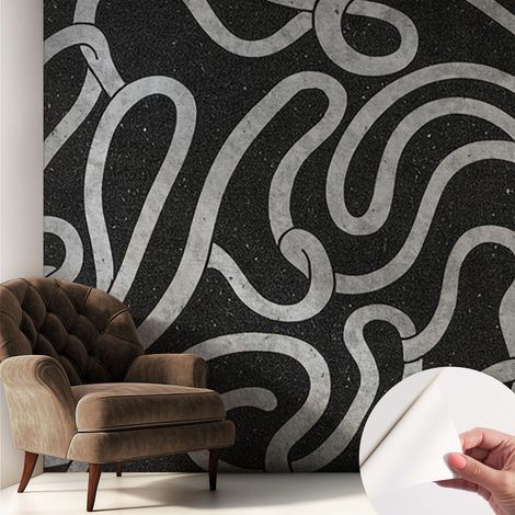 Fotomurale adesivo stickers - murali decorativo - soggiorno moderno - effetto realistico - Forme sinuose 250x250 cm (1/5)