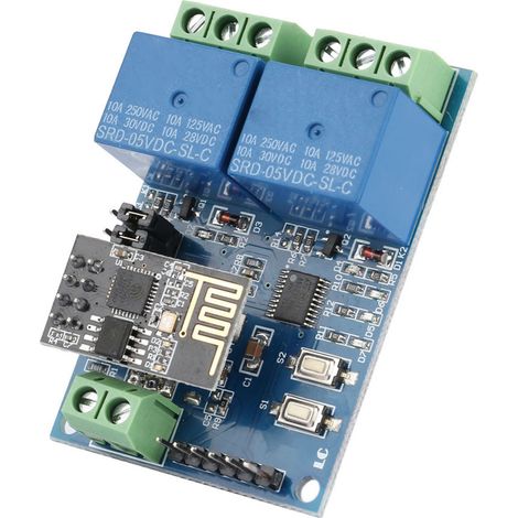 Module relais WiFi double canal ESP8266 5V pour maison connectée IoT, contrôle à distance via application smartphone (1/5)
