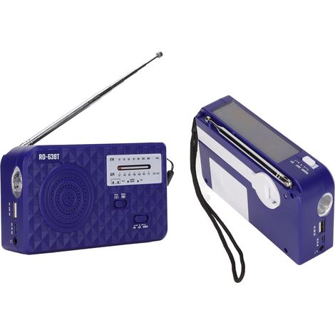 Radio d'urgence de la Manivelle Solaire, Météo 500mAh AM/FM avec (1/5)