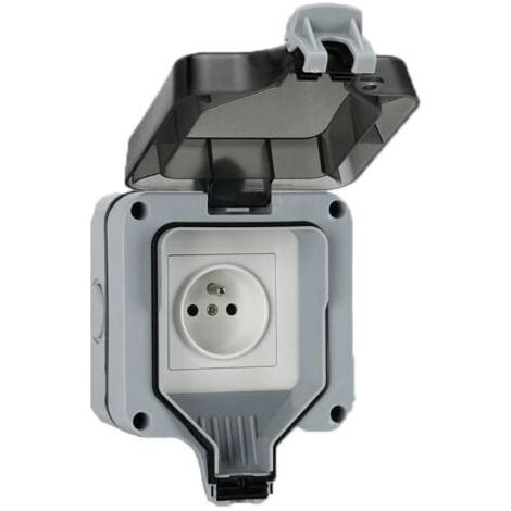 Presa elettrica impermeabile per esterni IP66, a fila singola, anti-spruzzi, con un foro (1/4)