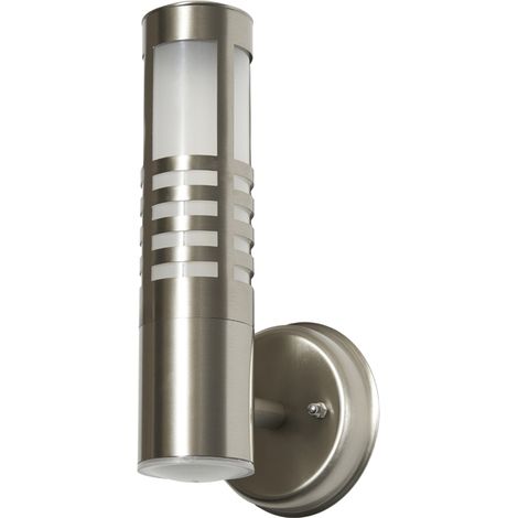 Litecraft Colt Wall Light Outdoor Slatted IP44 Rated Garden Fitting - Stainless Steel (1/5)