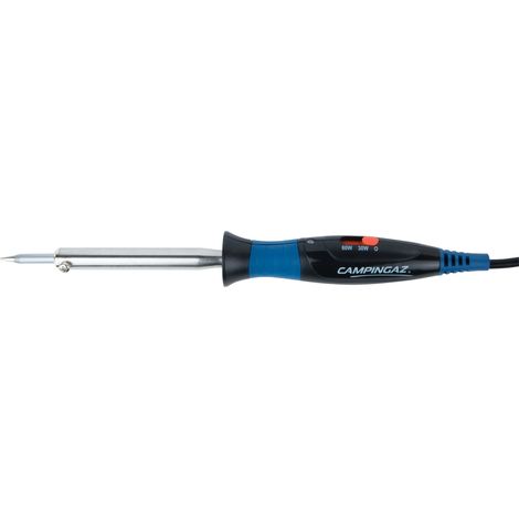 Campingaz – Fer à souder électrique 30-60W – Température jusqu'à 500°C – Prise ergonomique avec grip anti-dérapant – Panne courbée nickelée