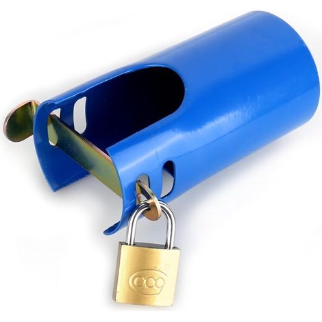 Verrou de Robinet, Cadenas Robinet Exterieur, Systèmes de Verrouillage de Robinets, Serrure de Robinet Prévenir, Embout Robinet Tuyau D'arrosage, Adaptateur Tuyau Arrosage (Bleu) (1/5)