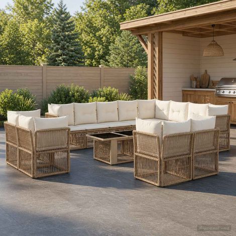 vidaXL Set Divano da Giardino 13 pcs polyrattan (1/5)