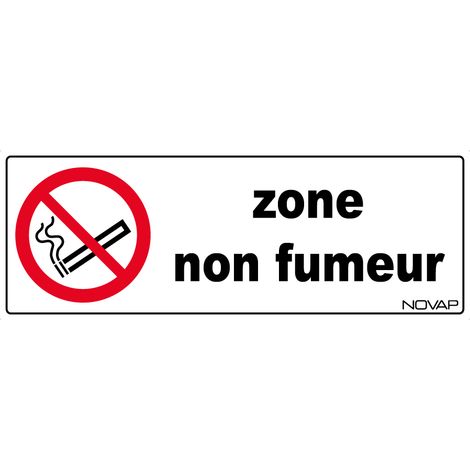 Panneau ''Zone non fumeur'' rigide 330x120mm - NOVAP - 4140568