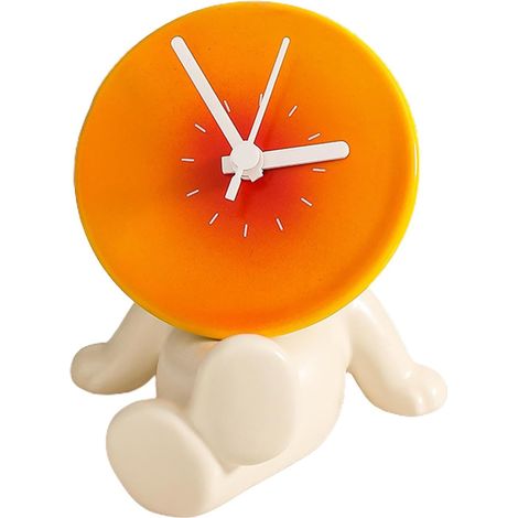 Petite horloge de table bureau silencieuse sans tic tac alimentée par batterie chevet dessin animé (1/5)