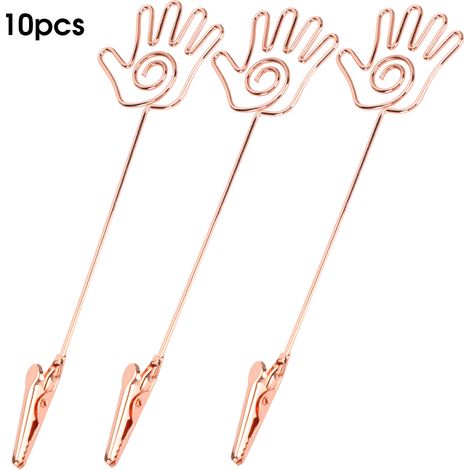 Lot de 10 supports décoratifs de bureau en forme de main pour cartes de visite à double tête et cartes photo. (1/5)