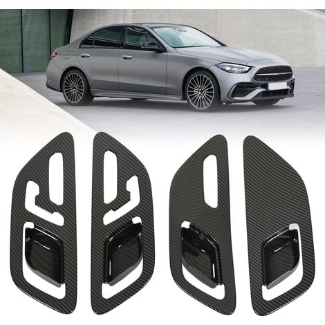 Encadrement de poignée de porte intérieure en fibre de carbone, uniquement pour véhicules à conduite à gauche, compatible avec Mercedes-Benz Classe C W206 (à partir de 2022). (1/5)