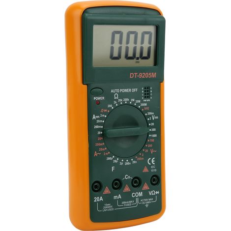 DT-9205M tragbares digitales Multimeter mit großem LCD-Bildschirm: Voltmeter, Ohmmeter und Amperemeter. (1/5)