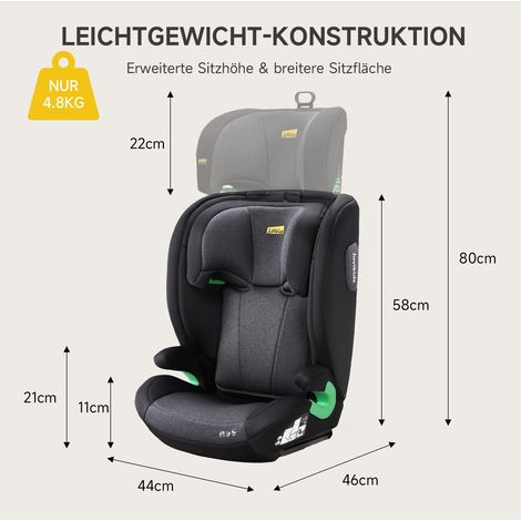 Seggiolino auto bambino i-Size R129 100-150 cm, poggiatesta regolabile, nero DESVIAE (1/3)
