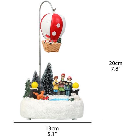Sapin de Noël LED Lumineux Tournant Boîte à Musique Résine Décoratif Ornement Musical (1/3)
