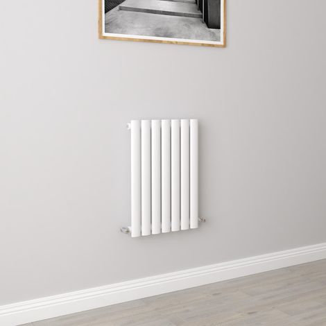 AICA Oval Column Designer Radiator Central Heating Horizontal 600x413mm Single White