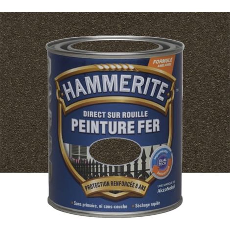 Peinture Fer Hammerite Direct sur Rouille Forgé Châtaigne 2,5 L (1/3)